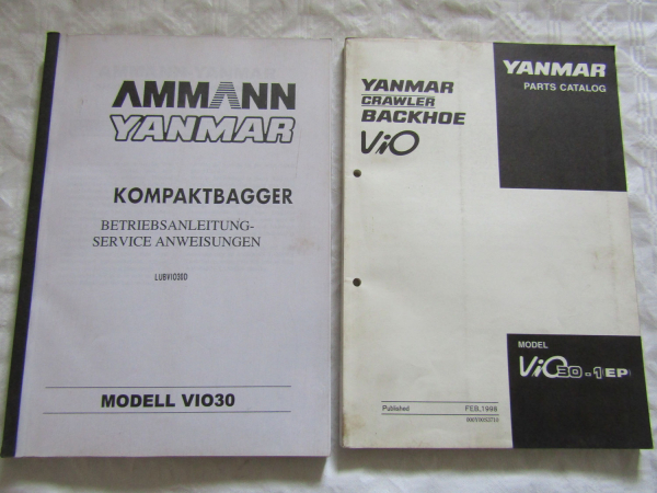 Yanmar ViO30 Bedienung Betriebsanleitung Ersatzteilliste in engl. Parts List