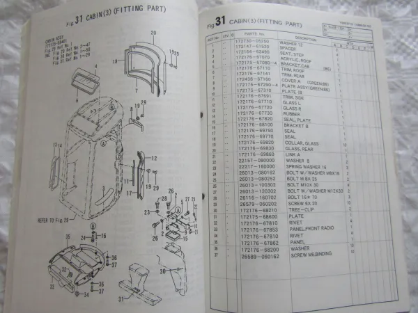 Yanmar ViO30 Bedienung Betriebsanleitung Ersatzteilliste in engl. Parts List