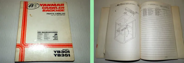 Yanmar YB301 YB351 Crawler Parts Catalog Ersatzteilliste