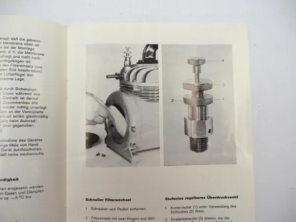 Zahnradwerk Köllmann Handy K1 K2 Kompressor Betriebsanleitung Ersatzteilliste
