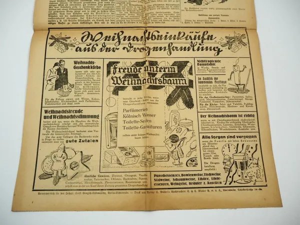 Zeitung Central Drogerie Caemmerer Specht Bingen Rheinland Pfalz 1931