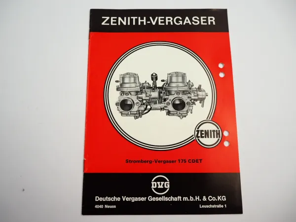 Zenith 175 CDET Stromberg Vergaser Betriebsanleitung 1973 BMW 520/4 (E12)