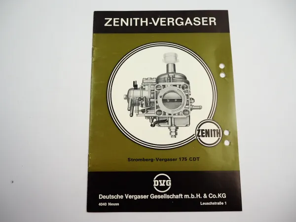 Zenith 175 CDT Stromberg Vergaser Betriebsanleitung 1972 Mercedes Benz M102