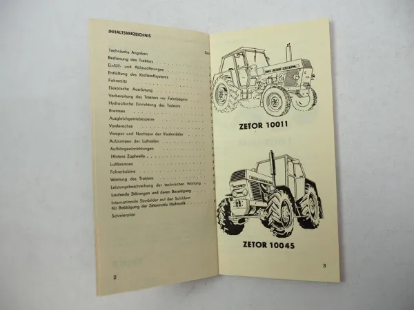 Zetor 10011 10045 16045 Traktor Betriebsanleitung Wartung Scheckbuch 1979