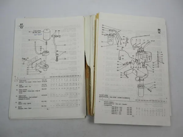 Zetor 3320 3340 4320 4340 5320 5340 6320 6340 7320 7340 Ersatzteilliste 1995