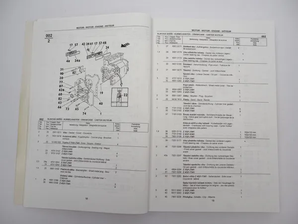 Zetor 3321 - 7321 3341 - 7341 Super Turbo Betriebsanleitung Ersatzteilliste 1998