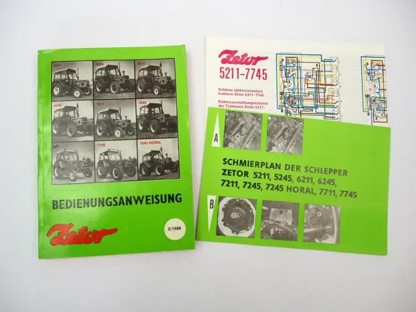 Zetor 5211 5245 6211 6245 7211 7245 7711 7745 Schlepper Bedienungsanleitung 1988