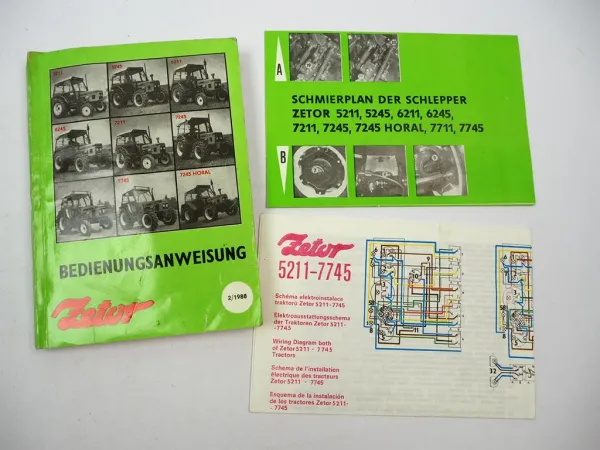 Zetor 5211 5245 6211 6245 7211 7245 7711 7745 Schlepper Bedienungsanleitung 1988
