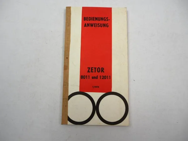 Zetor 8011 12011 Traktor Betriebsanleitung Bedienung Wartung Scheckbuch 1973