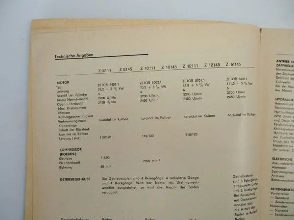Zetor 8111 8145 10111 10145 12111 12145 16145 Werkstatthandbuch Reparatur 1985