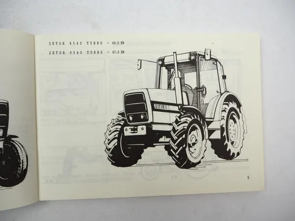 Zetor 8520 8540 9520 9540 Turbo Traktor Betriebsanleitung Bedienung Wartung 1992