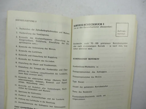 Zetor 9111 9145 14145 Traktor Betriebsanleitung Wartung Scheckbuch 1986