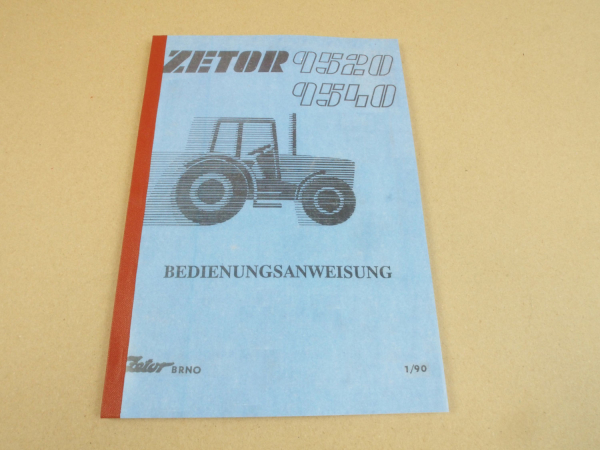 Zetor 9520 9540 Bedienungsanleitung Betriebsanleitung 1990