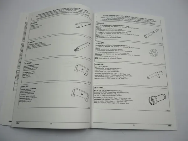 Zetor Servicevorrichtungen Service Tools Werkzeuge für Traktoren UR I & III