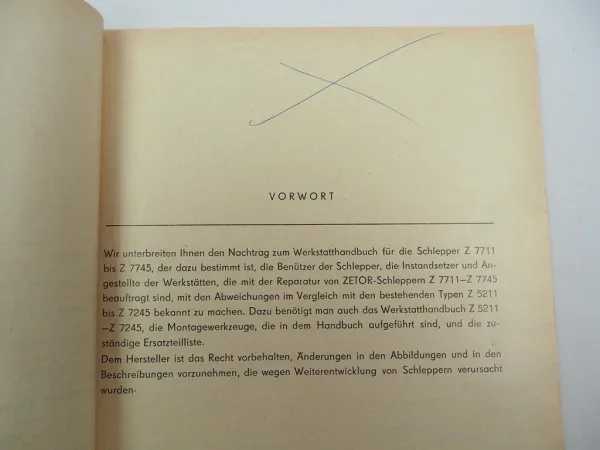 Zetor Z 7711 7745 Traktor Werkstatthandbuch Reparaturhandbuch Nachtrag 1986
