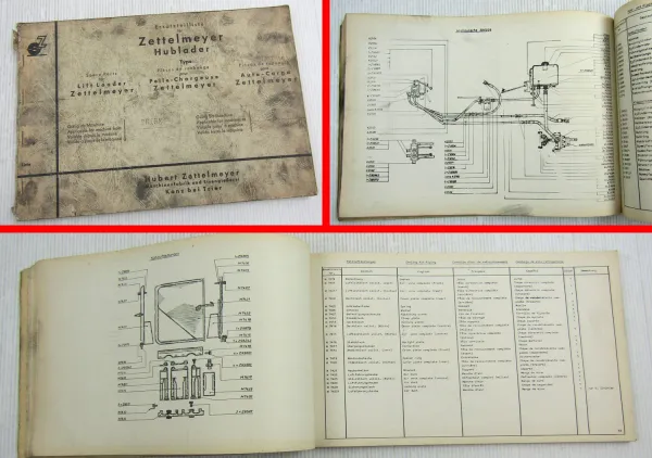 Zettelmeyer Hublader L500 Ersatzteilliste Spare Parts List wohl 60er Jahre