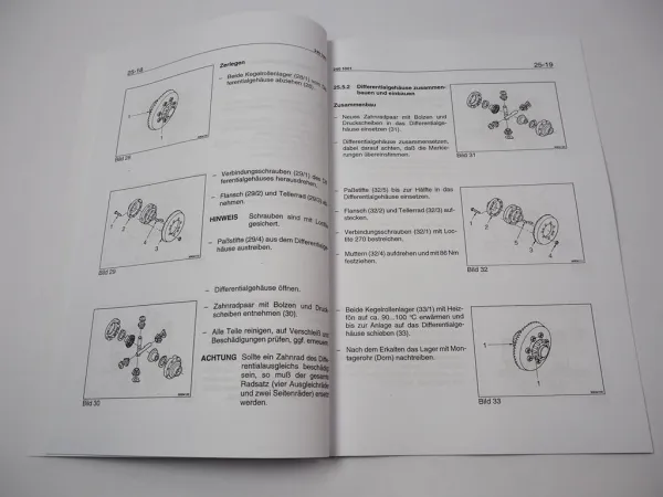 Zettelmeyer ZL 302 Reparatur Gr. 25 Hinterachse Differential Werkstatthandbuch