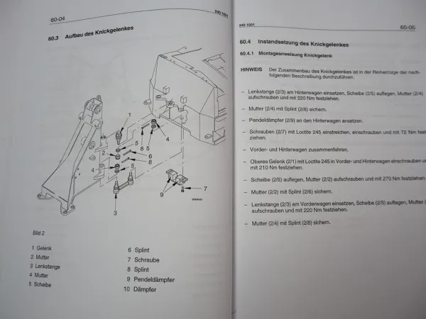 Zettelmeyer ZL 302 Reparaturhilfe Gr. 60 Aufbau Knickgelenk Werkstatthandbuch