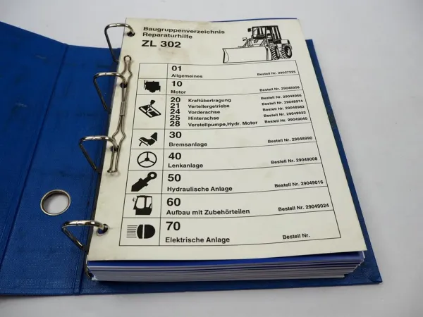 Zettelmeyer ZL 302 Reparaturhilfe Radlader Werkstatthandbuch