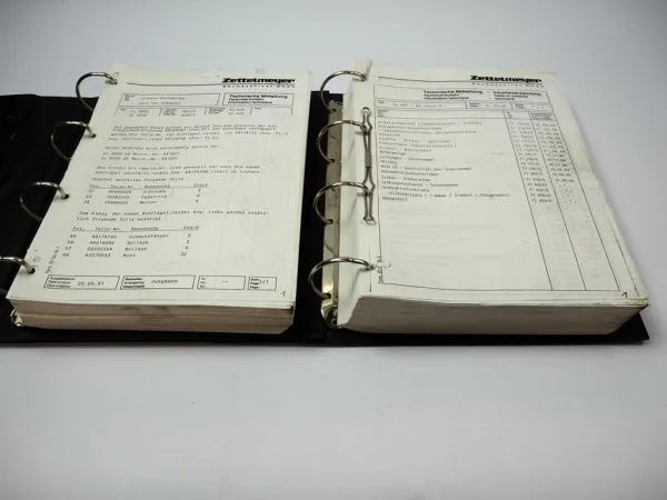 Zettelmeyer ZL 401 501 601 801 1001 - 4001 5001 Technische Mitteilung 1988-1992