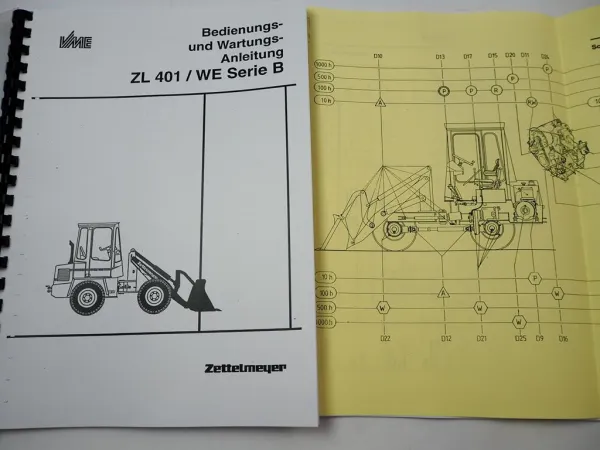 Zettelmeyer ZL 401 WE Serie B Radlader Bedienungsanleitung Schaltplan 1991