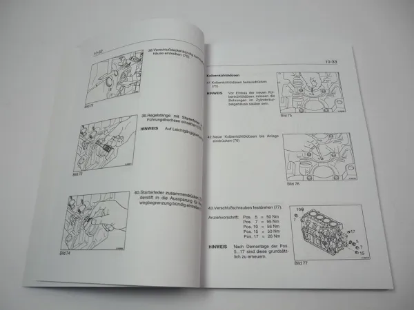 Zettelmeyer ZL 402 502 602 702 B/C Deutz F3L BF4L 1011 F Motor Werkstatthandbuch