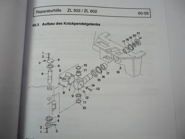 Zettelmeyer ZL 502 602 S/Si B/C Reparaturhilfe Aufbau Knickgelenk Werkstatthandbuch