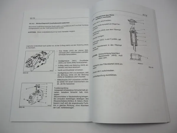 Zettelmeyer ZL 502 602 S/Si B/C Reparaturhilfe Hydraulische Anlage Hydraulik Werkstatthandbuch
