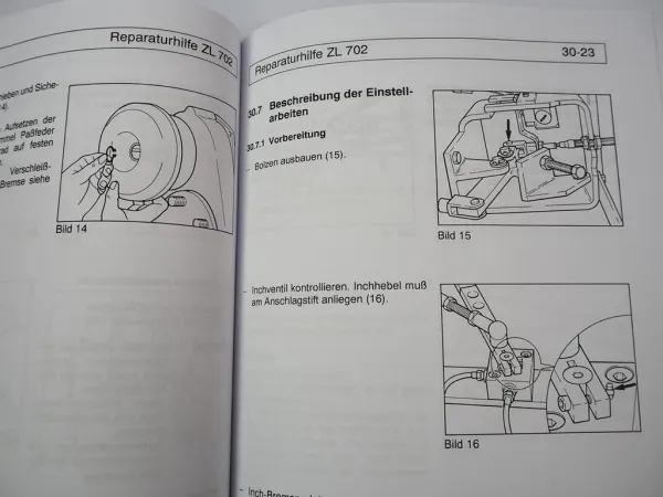 Zettelmeyer ZL 702 Reparaturhilfe Gr. 30 Bremsanlage Bremsen Werkstatthandbuch