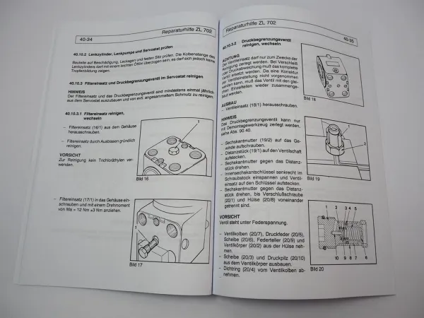 Zettelmeyer ZL 702 Reparaturhilfe Gr. 40 Lenkanlage Lenkung Werkstatthandbuch