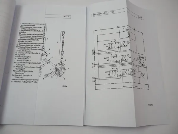 Zettelmeyer ZL 702 Reparaturhilfe Gr. 50 Hydraulische Anlage Hydraulik Werkstatthandbuch