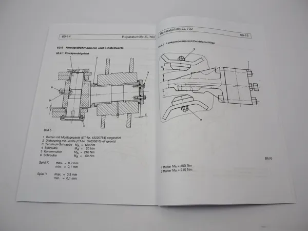 Zettelmeyer ZL 702 Reparaturhilfe Gr. 60 Aufbau Knickgelenk Werkstatthandbuch