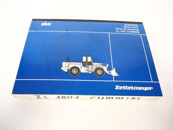 Zettelmeyer ZL1801 Cummins Radlader Ersatzteilliste Spare Parts List 1993