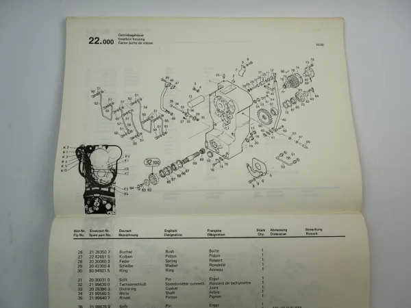 Zettelmeyer ZL1801 Radlader Ersatzteilliste Spare Parts List 1986