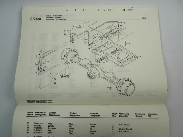 Zettelmeyer ZL1801 THW Radlader Ersatzteilliste Spare Parts List 1990