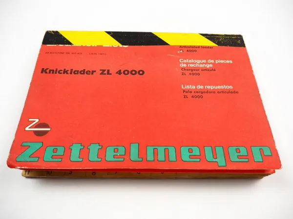 Zettelmeyer ZL4000 Radlader Knicklader Ersatzteilliste Spare Parts List