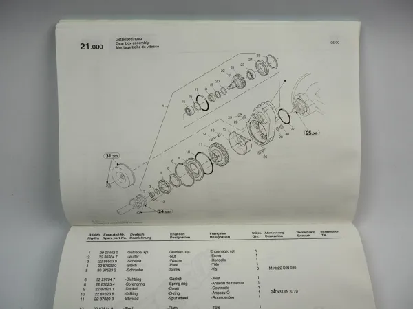 Zettelmeyer ZL502 Serie B Radlader Ersatzteilliste Spare Parts List 1995