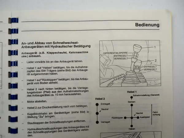 Zettelmeyer ZL602 Radlader Betriebsanleitung Bedienungsanleitung 1992