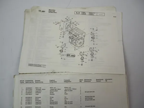 Zettelmeyer ZL602 Radlader Ersatzteilliste Spare Parts List 1993