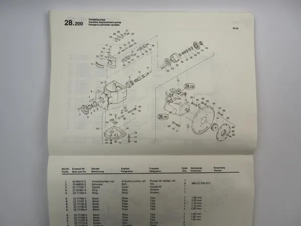 Zettelmeyer ZL801 Radlader Ersatzteilliste Spare Parts List 1990