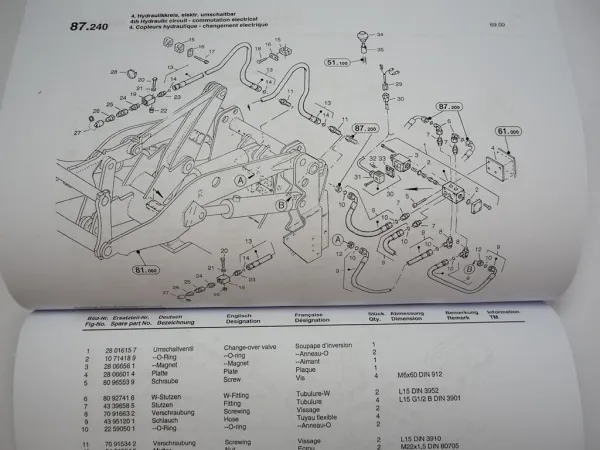 Zettelmeyer ZL802 S Si Radlader Ersatzteilliste Spare Parts List Pieces de rechange 1997