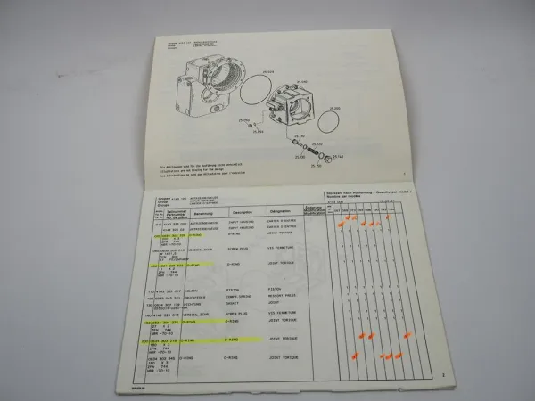 ZF 2HL 100 Achsverteilergetriebe Ersatzteilliste Liebherr Parts List 03/1994