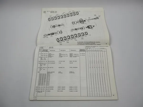 ZF 4 WG-200 Hydromedia Getriebe Ersatzteilliste Zettelmeyer Case Kaeble 03/1994