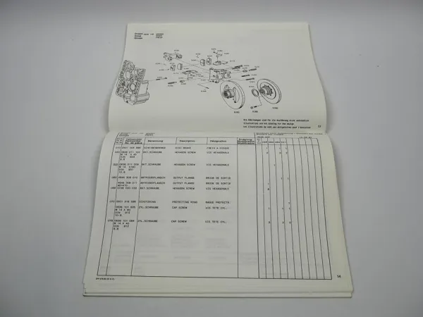 ZF 4 WG-250 Hydromedia Getriebe für Baumaschinen Ersatzteilliste Parts List 93