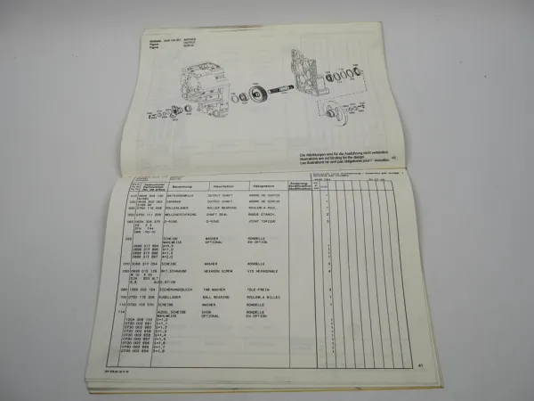 ZF 4WG-260 Hydromedia Getriebe Ersatzteilliste John Deere JCB Liebherr Kaeble 00