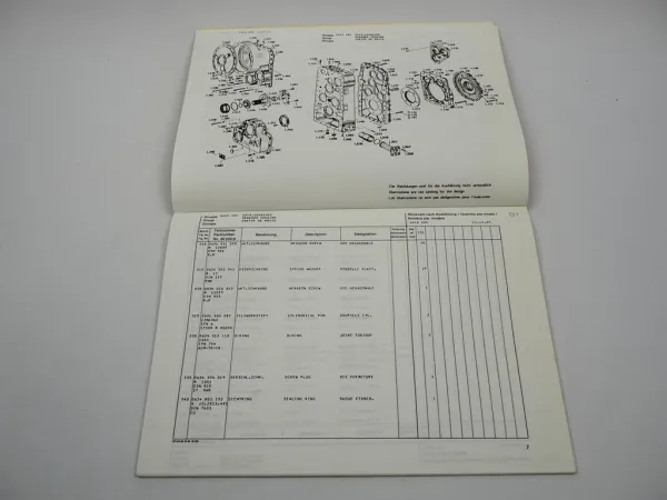 ZF 4WG-65 II Hydromedia Getriebe Ersatzteilliste Plasser & Theurer Parts List 87