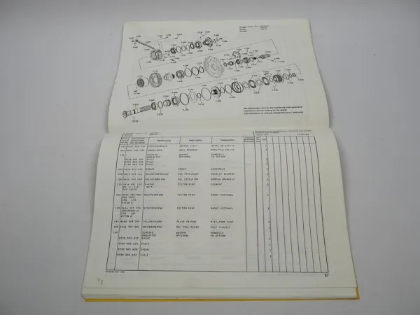 ZF 4WG-65 II Hydromedia Getriebe Ersatzteilliste Plasser & Theurer Parts List 93