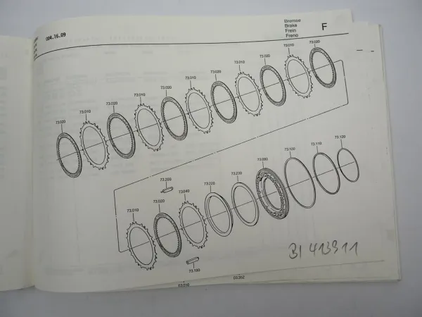ZF 5 HP 590 Ecomat Getriebe Ersatzteilliste MAN 16.290HOC NG312 Parts List 12/94