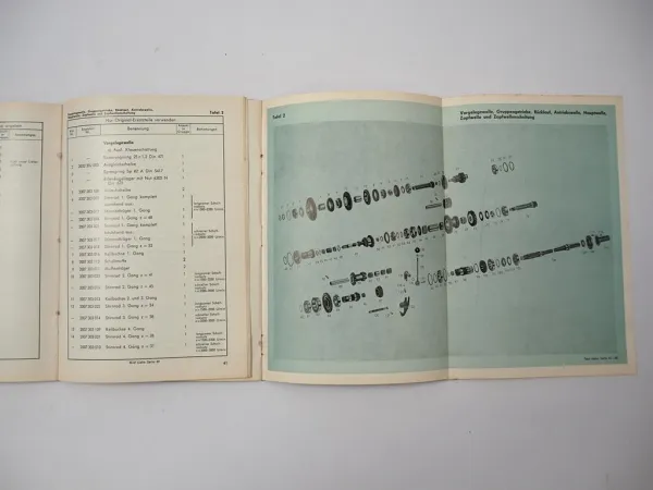 ZF A-205 A205 Schlepper Triebwerk Betriebsanleitung Ersatzteilliste 1960