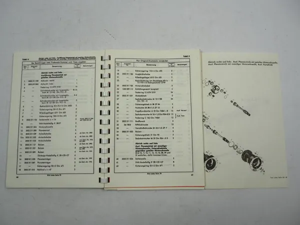 ZF A-208 Getriebe Bedienungsanleitung Wartung Ersatzteilliste 1968